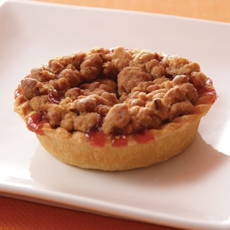 Ruby Raspberry Rhubarb Crumble Pie (individual)